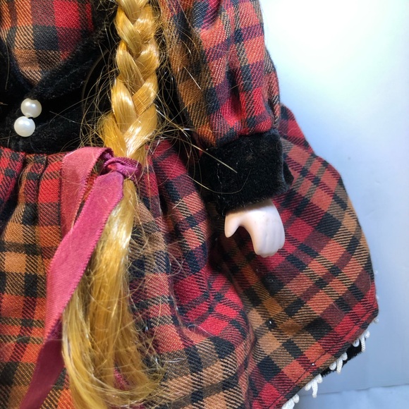 Vintage Porcelain Doll Plaid Tartan Dress - Picture 12 of 15